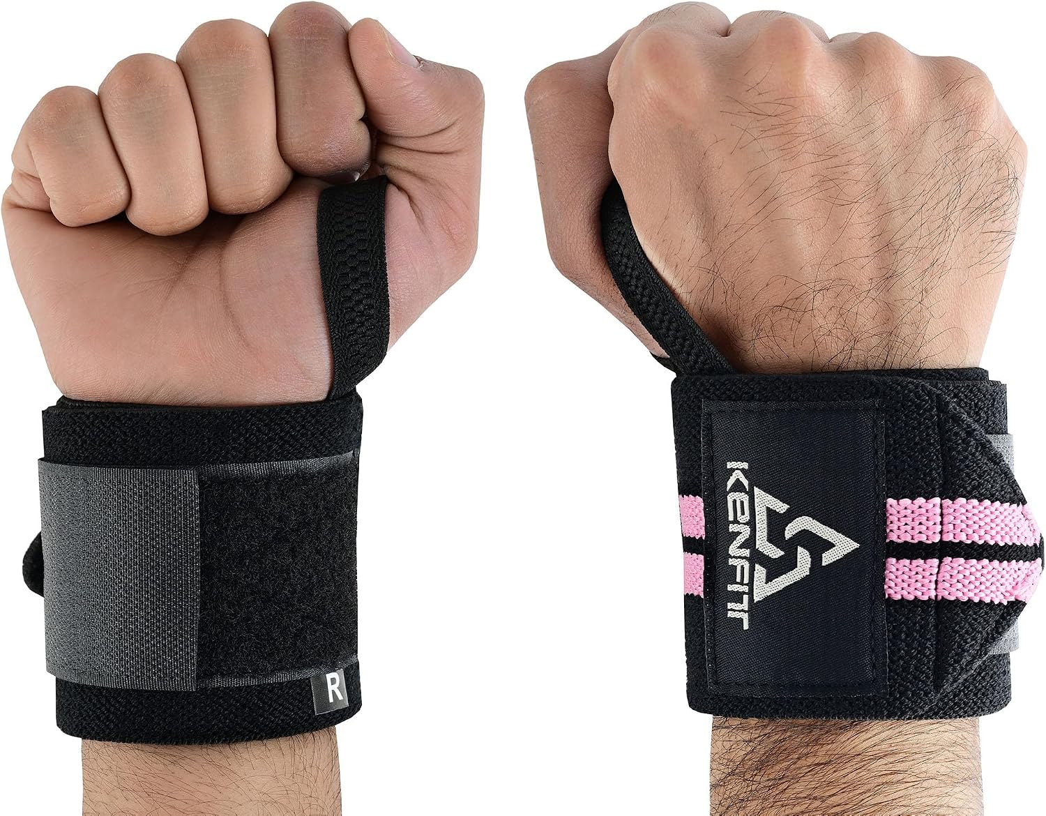 Weight Lifting Wrist Wraps: Kenfit Wraps with Thumb Loop for Bench Press and Overhead Press